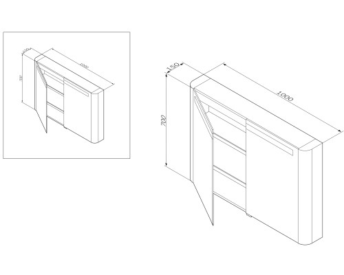 Зеркальный шкаф AM.PM Sensation M30MCX1001WG 1000 мм