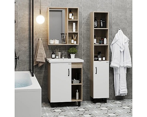 Тумба под раковину Onika Тимбер 60.01 106115 Белый матовый Дуб сонома