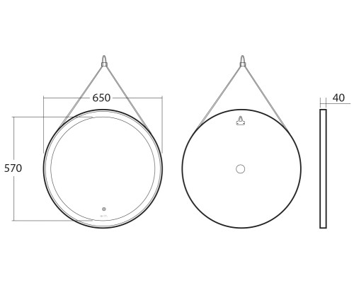 Зеркало с LED подсветкой OWL Viken D650