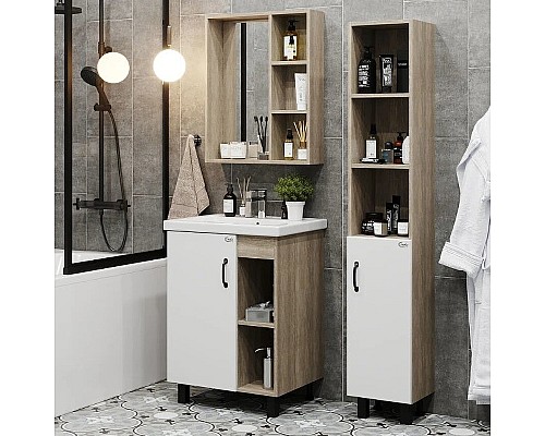 Тумба под раковину Onika Тимбер 60.01 106115 Белый матовый Дуб сонома