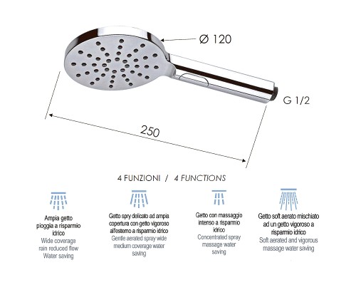 Ручной душ Remer 318MPX Хром