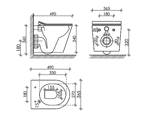 Подвесной унитаз Ceramica Nova Balearica Rimless цвет Белый Матовый Подвесной унитаз Ceramica Nova Balearica Rimless цвет Белый Матовый