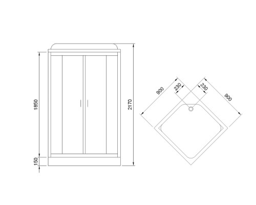 Душевая кабина Royal Bath HP 90x90 с гидромассажем