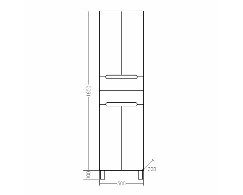 Шкаф пенал СанТа Лондон 50 524010 Белый