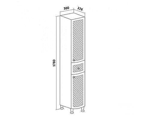 Пенал Runo Милано 30 УТ000002107 правый
