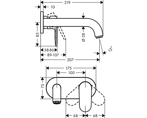 Смеситель для раковины Hansgrohe Vernis Shape 71578000 Хром
