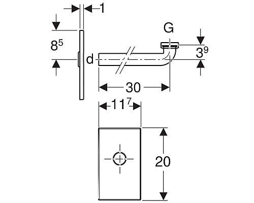 Крышка и патрубок сифона Geberit 115.416.11.1 Белый
