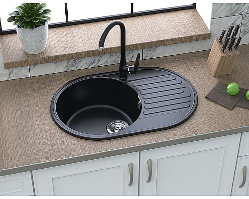 Кухонная мойка GranFest Quarz GF-Z18 Черная Кухонная мойка GranFest Quarz GF-Z18 Черная
