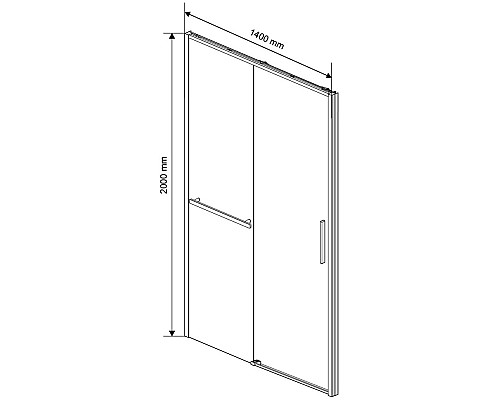 Душевая дверь Vincea Slim Soft 140 VDS-1SS140CLB профиль Черный стекло прозрачное