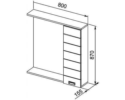 Зеркало-шкаф Aquanet Доминика 80 LED черный