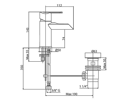 Смеситель для биде Cezares HEAVEN-BSM1-01-Cr