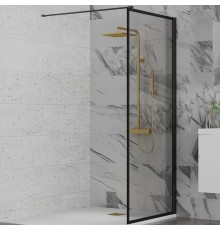 Душевая перегородка Paini 90 Walk-In 90F профиль Черный матовый стекло прозрачное