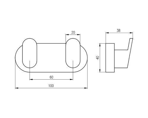 Двойной крючок Rav Slezak Yukon YUA0106CMAT Черный матовый