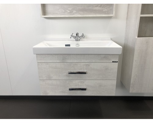 Тумба с раковиной Comforty Никосия 80 00004138839 подвесная Дуб белый