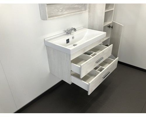 Тумба с раковиной Comforty Никосия 80 00004138839 подвесная Дуб белый