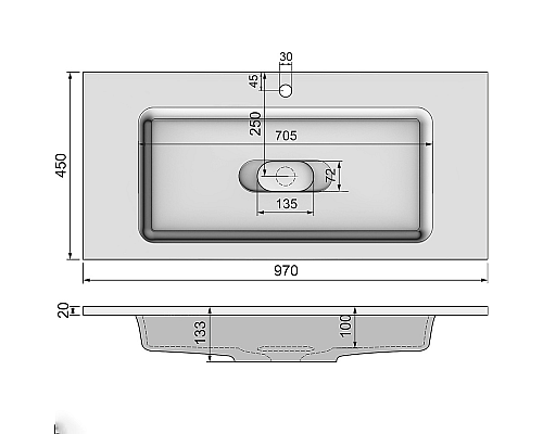 Раковина Jorno Modul 100 Mol.08.100/W Белая Раковина Jorno Modul 100 Mol.08.100/W Белая