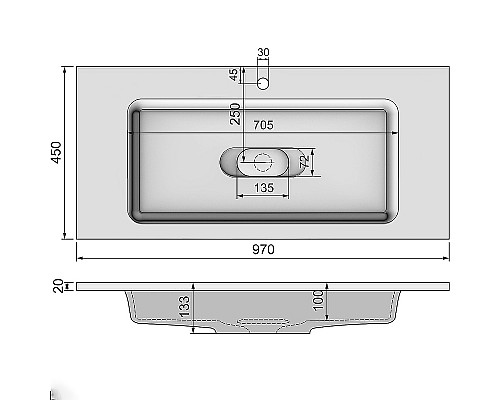 Раковина Jorno Modul 100 Mol.08.100/W Белая Раковина Jorno Modul 100 Mol.08.100/W Белая