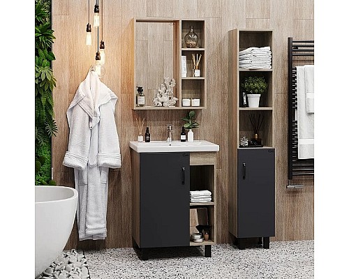 Тумба под раковину Onika Тимбер 60.01 106116 Серый матовый Дуб сонома