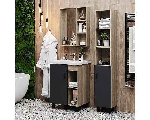 Тумба под раковину Onika Тимбер 60.01 106116 Серый матовый Дуб сонома