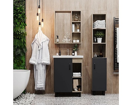 Тумба под раковину Onika Тимбер 60.01 106116 Серый матовый Дуб сонома