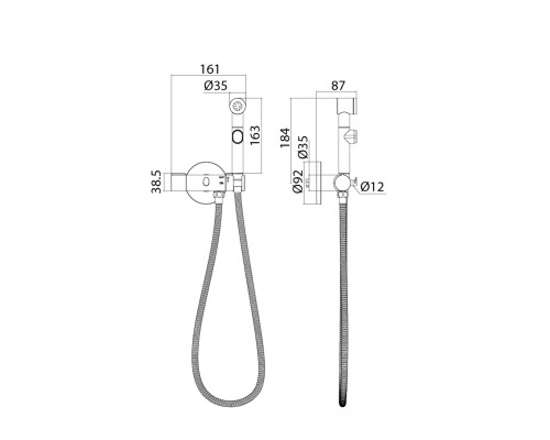 Гигиенический душ со смесителем Iddis Axes AXESBR0i08 Хром