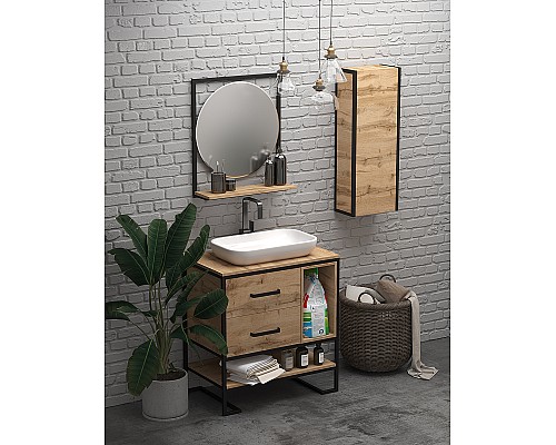 Шкаф пенал 1MarKa Grunge Loft 35П Ц0000007987 подвесной Дуб Вотан