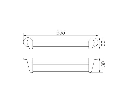 Полотенцедержатель двойной Veragio OSCAR 60, хром