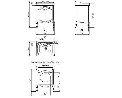 Тумба под раковину Migliore Impero 60 25966 Бежевая