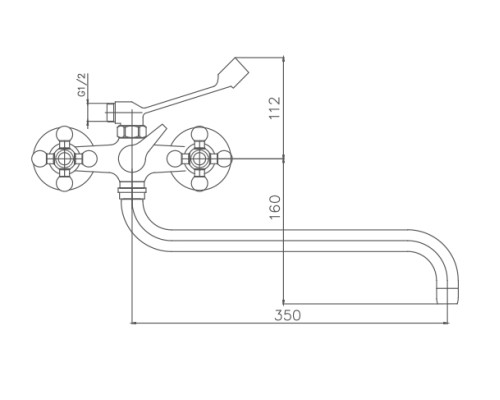 Смеситель для ванны Cron CN2619-3 универсальный Хром