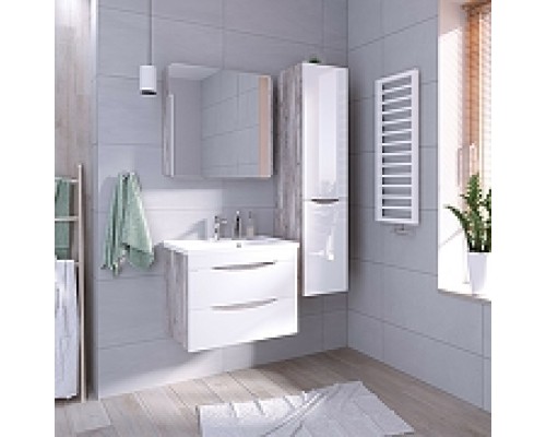 Тумба под раковину Grossman Талис 70 107011 подвесная Бетон пайн Белый глянец