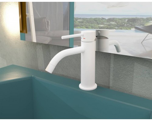 Смеситель Paffoni Light LIG071BO для раковины, белый