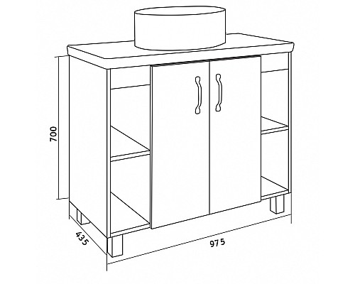 Тумба под раковину Grossman Флай 100 101002 Дуб сонома Серая