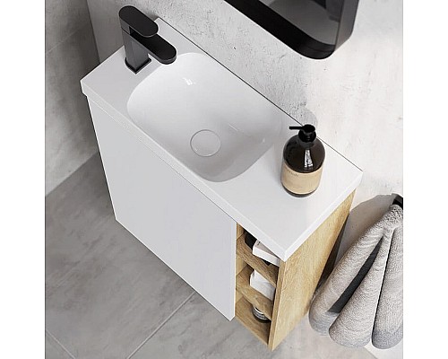 Корпус тумбы под раковину Aqwella Alba 60 L ALB0106LDD подвесной Дуб Давос