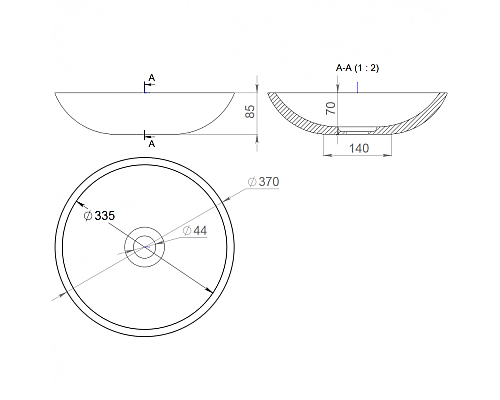 Раковина накладная Salini CALLISTA 37 1101205SM
