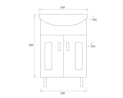 Тумба под раковину Onika Кристалл 55.18 105555 Белая