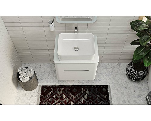 Тумба под раковину Jorno Bosko 60 Bos.01.60/P/W подвесная Белая