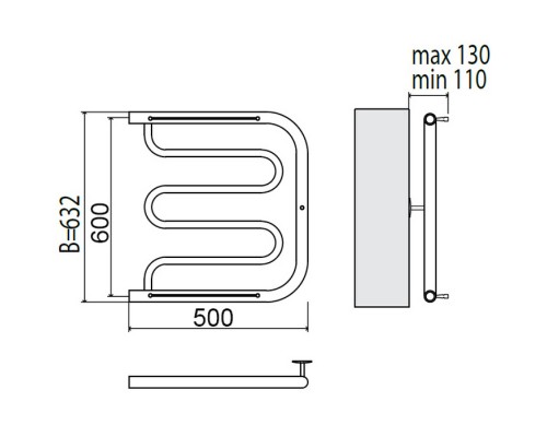 Полотенцесушитель водяной Terminus Фокстрот AISI 32 4620768881336