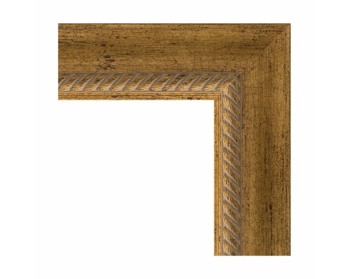 Зеркало Evoform Exclusive 73х53 BY 3380 с фацетом в багетной раме - Состаренная бронза с плетением 70 мм