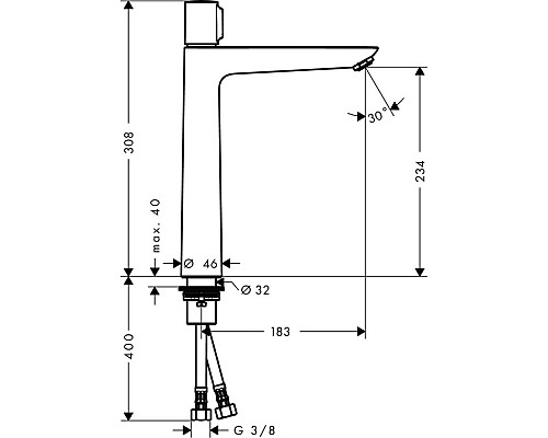 Смеситель для раковины Hansgrohe Talis Select E однорычажный хром 71753000