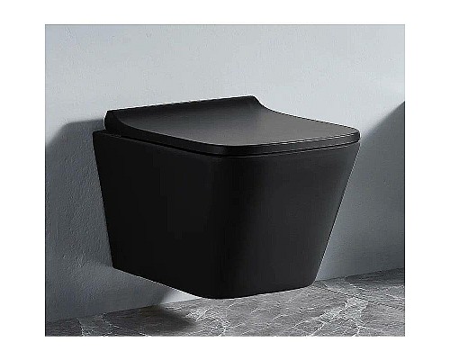 Унитаз CeramaLux NS5170MB подвесной Черный матовый с сиденьем Микролифт