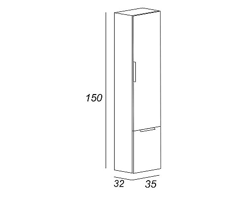 Шкаф пенал Cezares Urban 35 55182 подвесной Frassino scuro
