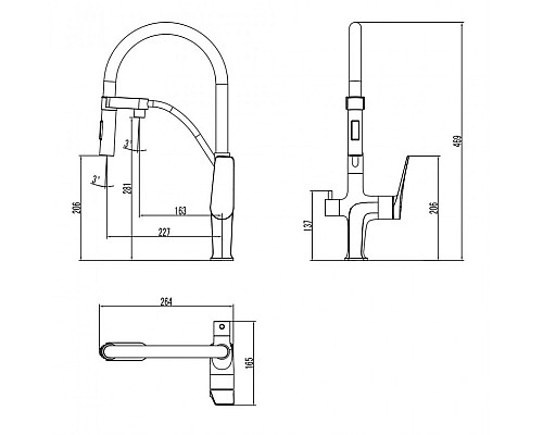 Смеситель для кухни Lemark Bronx LM3761BLR Черный Золото