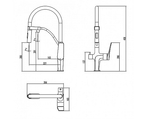 Смеситель для кухни Lemark Bronx LM3761BLR Черный Золото