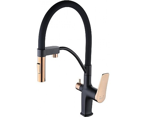 Смеситель для кухни Lemark Bronx LM3761BLR Черный Золото