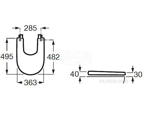 Крышка для биде Roca Meridian укороченная Soft Close 8062AC00B