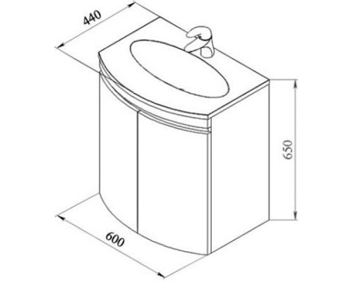Тумба под раковину De Aqua Токката 60 167128 подвесная Белая