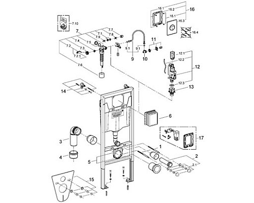 Инсталляция для подвесного унитаза Grohe 4 в 1 38813001