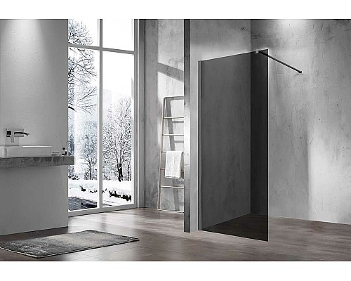 Душевая перегородка Vincea Walk-In 80 VSW-1H800CGGM Вороненая сталь