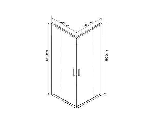 Душевой уголок Vincea Garda VSS-1G8010CLB 100х80 профиль Черный стекло прозрачное