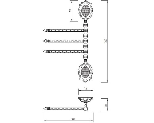 Полотенцедержатель Migliore Cleopatra 16673 поворотный Хром